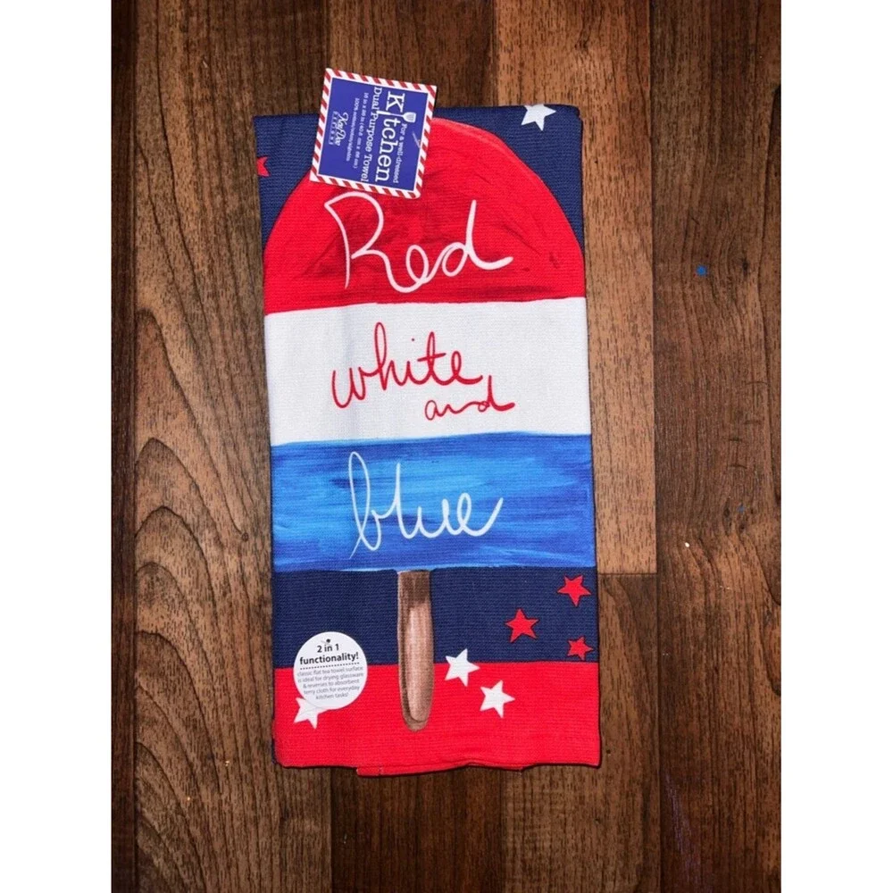 Kitchen Basics Red White Blue Popsicle Kitchen Towel